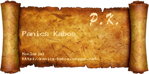 Panics Kabos névjegykártya
